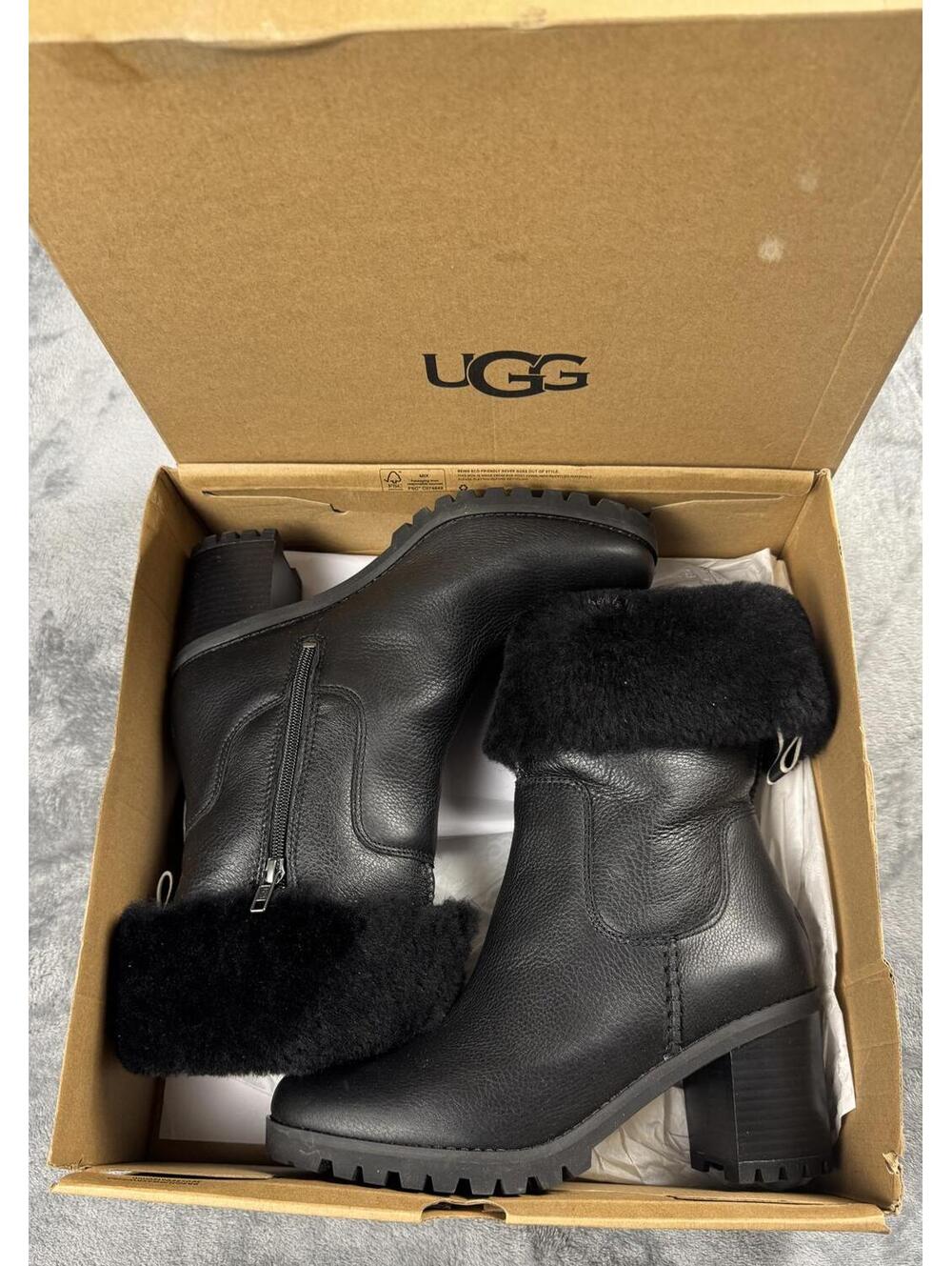 UGG LUPINE BOOT 1121063 BLACK WATERPROOF LEATHER SIZE 11 WOMAN’S AUTHENTIC NEW